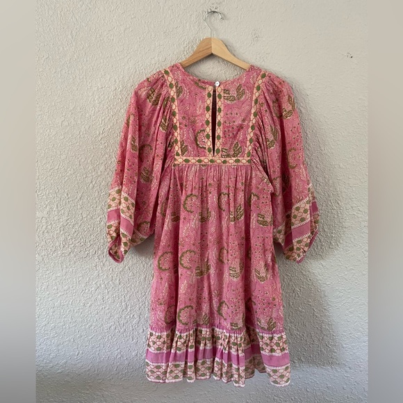 Cleobella Pink and Gold Patterned Mini Dress - Picture 4 of 13